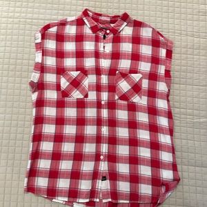 Rails red and white plaid shirt